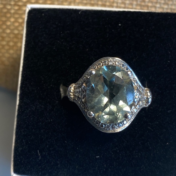 Green Amethyst Ring and Pendant Set; 925 Sterling Silver; Size 7 - Picture 3 of 4